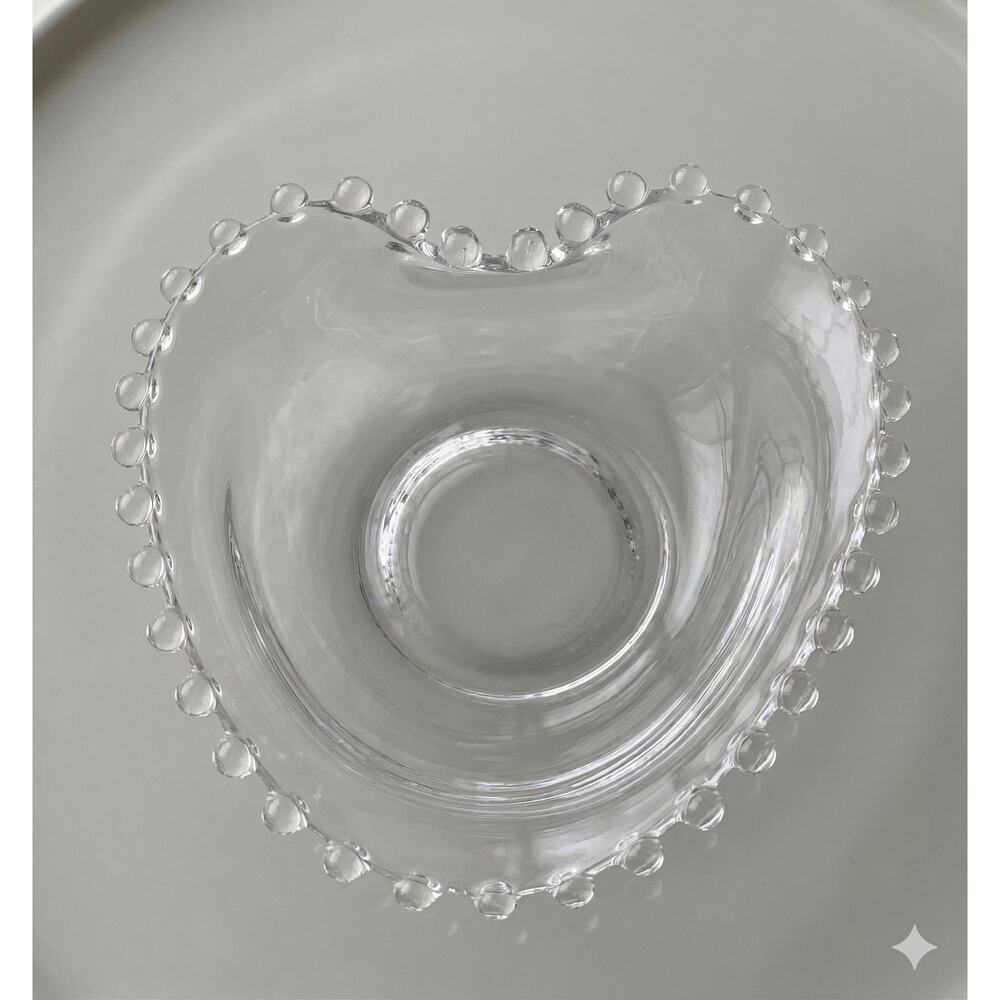 Vintage Candlewick Heart Shaped Candy Bowl from Imperial glass Co